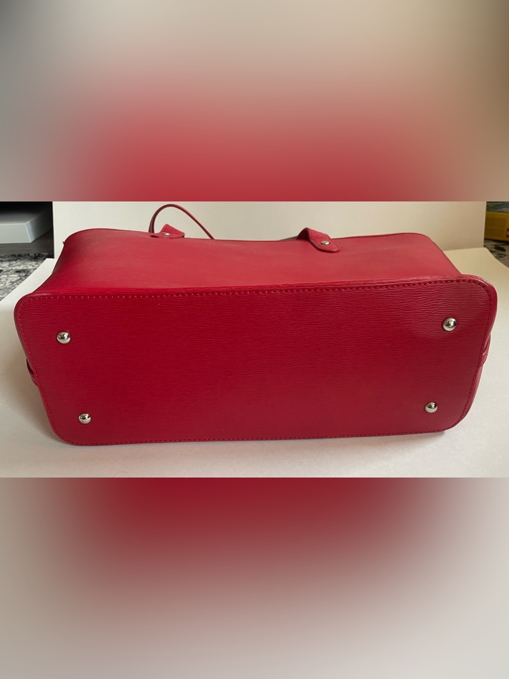 Lauren Ralph Lauren Newbury Classic Tote Red with Charm - Picture 10 of 14